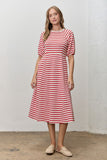Striped Ribbed Midi Dress
