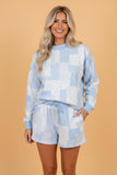 Floral Patchwork Pullover & Shorts Set