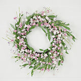 24in Twig Wreath-pink Purple Mountain Flowers-0/4pcs