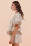 Floral Print Ruffle Hem Top