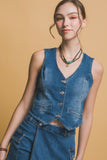 V-Neck Denim Vest