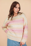 Color Block Fuzzy Knit Sweater