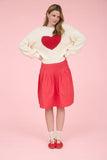 Jacquard Heart Crew Neck Sweater
