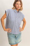 Striped Button-Up Shirt