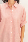 Striped Button Front Blouse
