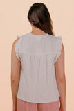 Ruffle Detail Solid Knit Top
