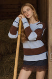 Wide Stripe Textured Sweater