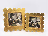 Scalloped Gold Leafed Frame Opening 4.5in Sq