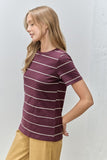 Short Sleeve Striped Knit Top
