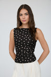 Polka Dot Mesh Knit Top