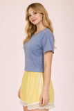 Mineral Washed Fitted Casual Top