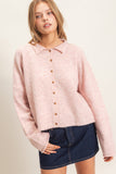 Button Front Collared Cardigan