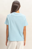 Textured Striped Raglan Sleeve Tee