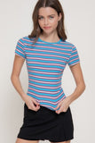 Multi-Stripe Ribbed Knit Top