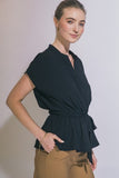 Short Sleeve Peplum Blouse