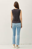 Garment Dyed Basic Cotton Blend Tank Top