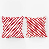 16x16x4 Rvs Pillow (stripe) Rd/wh