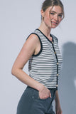 Sleeveless Button Front Cardigan