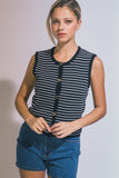 Sleeveless Button Front Cardigan