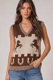 Western Horse Sweater Vest