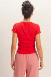 Basic Ribbed Short Sleeve Top