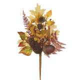 16" Acorn/aspen Leaf/fern Spray