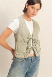 Quilted Front Tie Vest