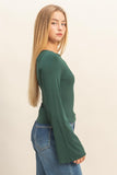 Long Sleeve Ribbed Knit Top