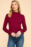 Solid Ribbed Turtleneck Top