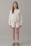 Stitched Cotton Terry Cardigan