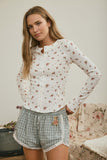 Floral Waffle Knit Top