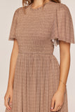 Plaid Smocked Midi Dress