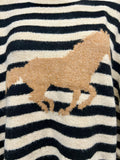 Striped Horse Design Sweater