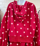 Polka Dot Print Zip Up Sweater