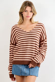 Striped V-Neck Sweater