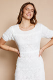 White Crochet Sweater Dress