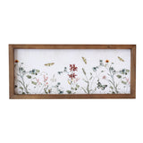 Horizontal Floral Print In Wood Frame W/
