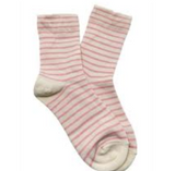 Striped Crew Sock With Ruffled Edge