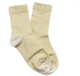 Striped Crew Sock With Ruffled Edge