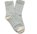Striped Crew Sock With Ruffled Edge