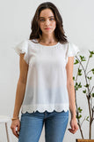 White Flutter Sleeve Top