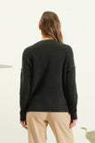 Crewneck Front Seam Sweater