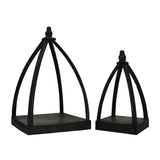 Black Pyramid Wood Lanterns