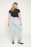 Curvy High Rise Cropped Straight Jeans