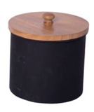 Colored Metal Canister  WWood Lids