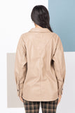 Faux Leather Oversized Casual Shacket