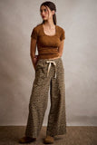 Wide Leg Leopard Print Pants