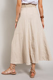 Flared Linen Maxi Skirt