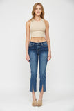 Mid-Rise Slim Cropped Straight Jeans