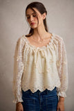 Floral Lace Long Sleeve Blouse